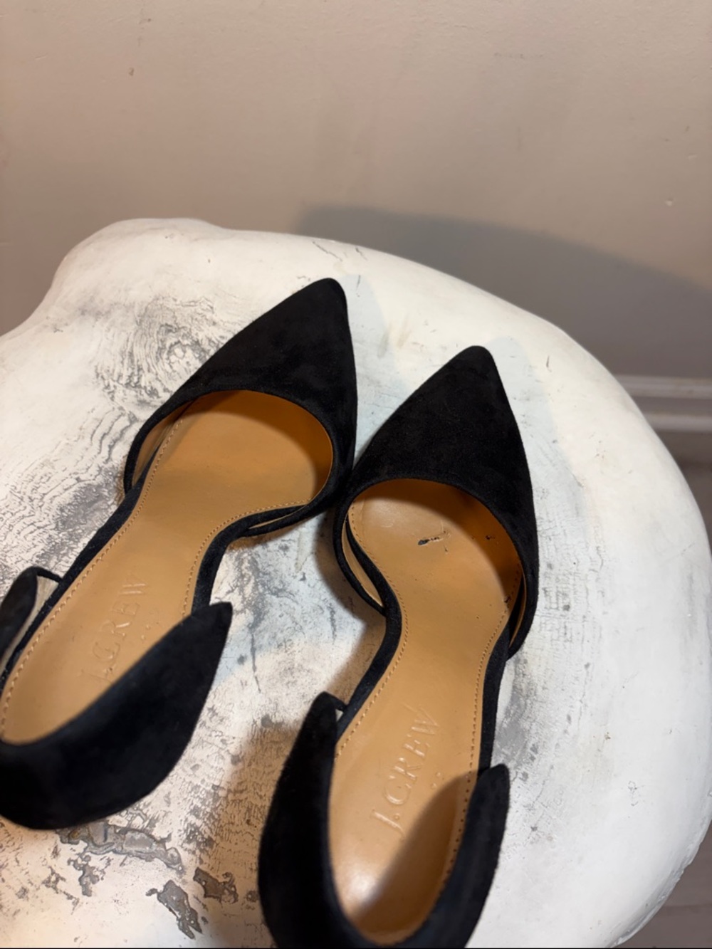 J. Crew Lana Classic Black Suede Pointed Toe Pumps 3.5” High Heel Classy Sexy - Picture 7 of 8